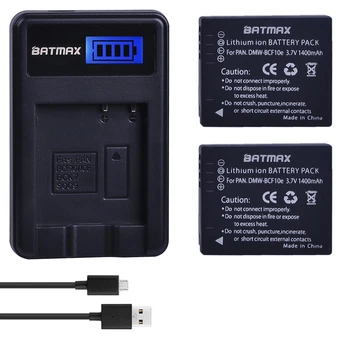 Batamx 1400 ма DMW-BCF10 DMW-BCF10E DMW-BCF10PP Батерия + LCD USB Зарядно устройство за Panasonic Lumix CGA-S/106B, DMC-F2, DMC-F3, DMC-FH1