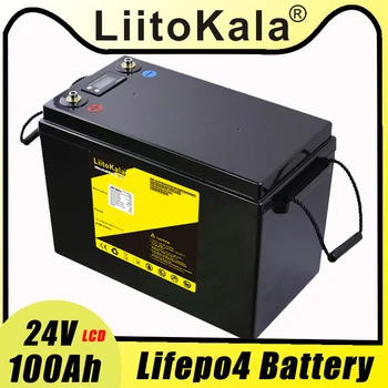 LiitoKala 24 В 100Ah LiFePO4 Батерии Слънчева Голф-Машина за мотокар водоустойчив, батерия за инвертор, на слънчевата система, лодка двигател