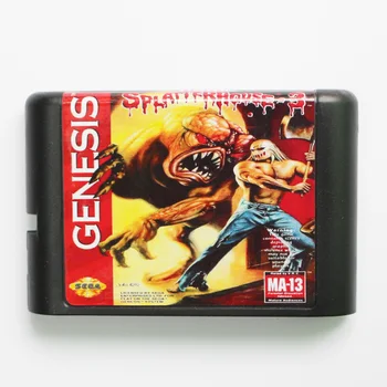Игри касета SplatterHouse Part 3 най-Новата 16-битова Игрална карта За Sega Mega Drive / Genesis System