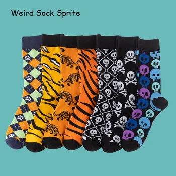 Памук леопардовый чорапи карикатура на животните чорапи самоличността на черепа на Европейския и американския стил на тренд чорапи скейт чорапи