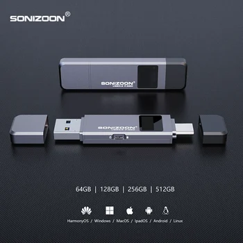 Криптиране на пръстови отпечатъци Портативни SSD 128/256/512 GB Функция защита от презапис Твърди USB Флаш памет TPYEC3.2 Флаш-диск USB3.2