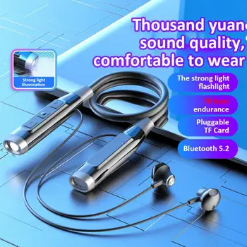 BT-35 Магнитни Шийни Висящи слушалки Стерео Бас Безжични Bluetooth-съвместими Спортни слушалки С поддръжка на TF карти с Подсветка