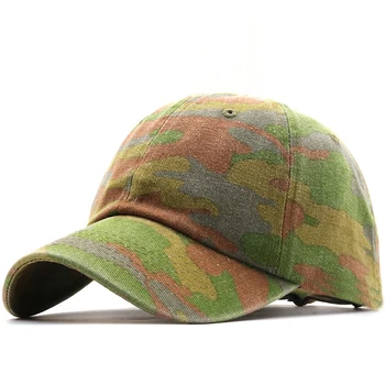 Нов камуфлаж за измиване памук мъжка бейзболна шапка Риболов шапки открит ловен камуфлаж джунглата шапка страйкбол тактически туризъм шапка Шапка