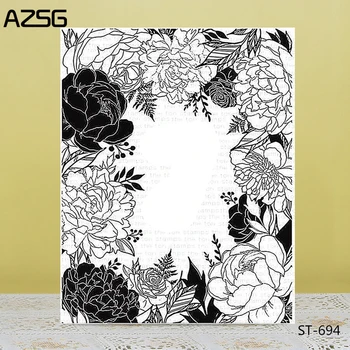 AZSG Многолепестковые Розови Цветя Прозрачни Печати/Печат За 