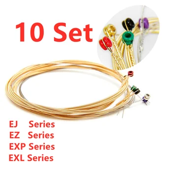 10 Комплекта Отлични Акустични/Електрически/Класически Китарни Струни EZ EXP EXL EJ Серия Китарни Струни на дребно с опаковка