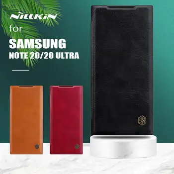 за Samsung Galaxy Note 20 Ултра Калъф Nillkin Чин Флип Кожен Калъф Луксозен Мек Бизнес Телефон Делото за Samsung Note 20 5G