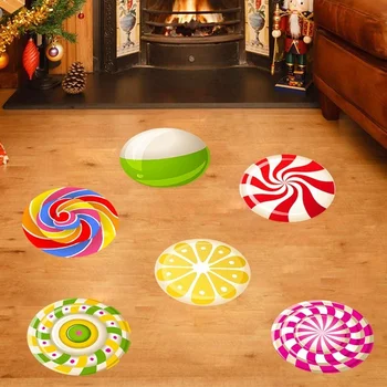 Всекидневна, Детска Стая, Спалня Декорация на пода Стикери за Стена Коледен Нов Продукт Candy Модел Етикети на Пода