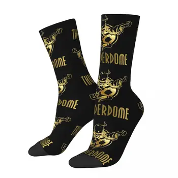 Нови Мъжки Чорапи Harajuku Hardcore Music Thunderdome 90s Колекционерско Издание Златен Чорап Графични Дамски Чорапи Пролет Есен Зима