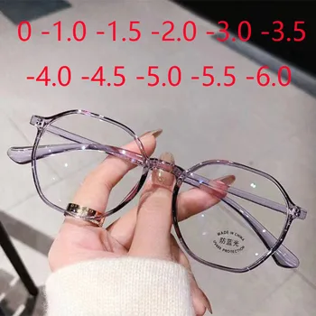 Полигональная Рамки на Очила за Късогледство Женски Мъжки Недалновидни Очила с Диоптриями Минус 0 -1.0 -1.5 -2.0 -2.5 -3.0 -3.5 -4.0 -4.5 -5.0 -6