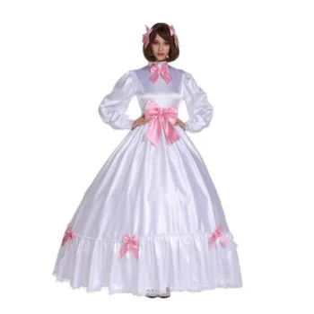 Нова розова рокля прислужница бала сиси с лък дълга рокля по поръчка