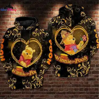 Disney Winnie the Pooh за мъже и жени с 3D Принтом, Високо качество, Флисовые качулки с цип за момчета и момичета, дрехи за родители и деца, Пуловери, Блузи