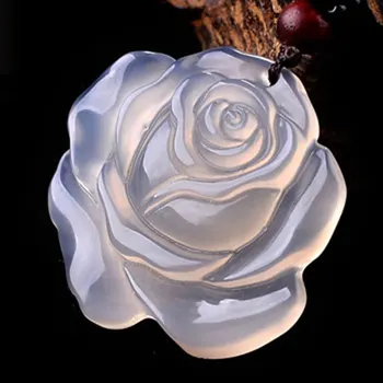 KYSZDL естествен или роза Ледена Вид на медальон красив подарък за мъже и жени БЕЗПЛАТНА ВЪЖЕ