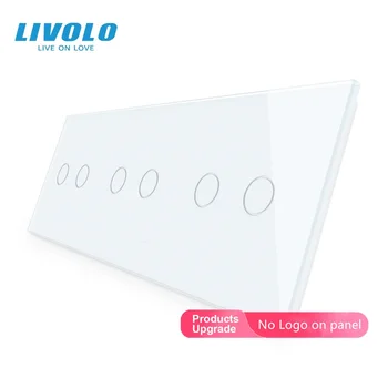 Livolo Луксозно бяло перлена кристално стъкло за ключа САМ, 222 mm * 80 mm, Стандартът на ЕС, Троен панел-VL-C7-C2 /C2/C2-11