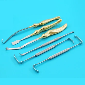 Инструмент за формиране на носа от ребро на хрущяла, състоящ се от шест части, инструмент за отстраняване на ребро на хрущяла, кука за теглене на двоен край, ляв и десен тип лопати