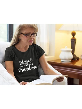Риза Blessed Grandma, Забавни Сладък Графики Тениски, Дамски тениски С Писмото Принтом, Ежедневни Блузи с Къс Ръкав, Подарък за Баби