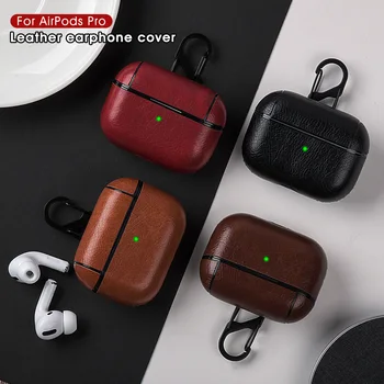 Калъф За слушалките от изкуствена кожа За Apple AirPods Pro С Кука устойчив на удари Калъф За Air Шушулките 2 1 Кутия За зареждане и слушалки В Бизнес стил