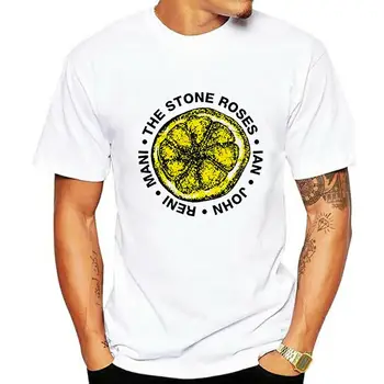 The Stone Roses Lemon Names Официалната Мъжка Бяла тениска с надпис Oversize Върховете Тениска