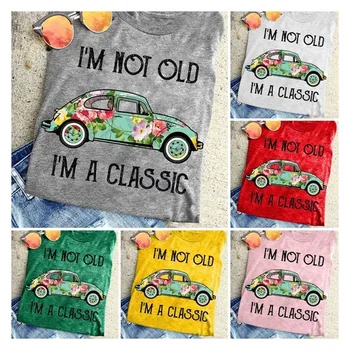 Аз съм не стар, аз Класическа риза в стил ретро, реколта тениски с изображение на Автомобил 50-те години, забавни летни тениски, кавайные готически дамски тениски
