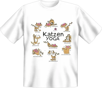 Забавна тениска с котки за йога. Лятна Памучен Мъжка Тениска С Кръгло деколте и Къс Ръкав New S-3XL