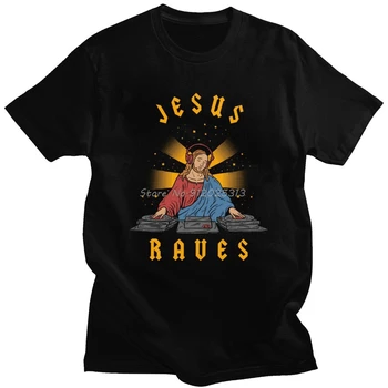 Готина Тениска Jesus Съдържат DJ, Мъжки Памучен Модерен Дизайнерски Фланелки, Блузи С Къс Ръкав, Тениска Harajuku, Градинска тениска, Облекло, Подарък