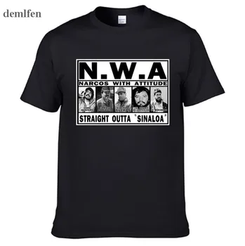 NWA Narcos С Отношението Тениска Chapo Cartel Тениска Straight Outta Sinaloa Мъжки Дамски Тениска Блузи с Къс Ръкав Тениски