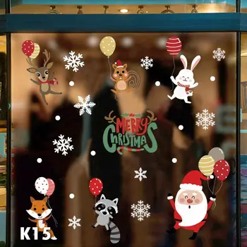 Коледни Стикери За Прозорците на Дядо Коледа Снежинка САМ Стикер Коледна Украса