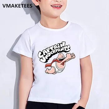 Детска лятна тениска за момичета и момчета, Капитан Гащи, Детска тениска с анимационни принтом, Ежедневни Забавни Дрехи за деца