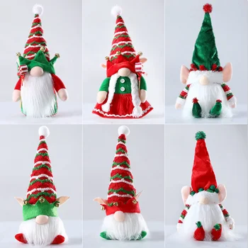 1 чифт Джудже Коледна Безлични Кукла с Подсветка Коледна Украса за Дома Окачен Украшение Навидад Подаръци за Нова Година 2023