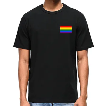 Мъжка тениска с Флага на гей-прайда, Лесбийка Дъгова ЛГБТ-тениска, Тениска с принтом Унисекс, Love Is Love, ЛГБТ-облекло, Директна доставка
