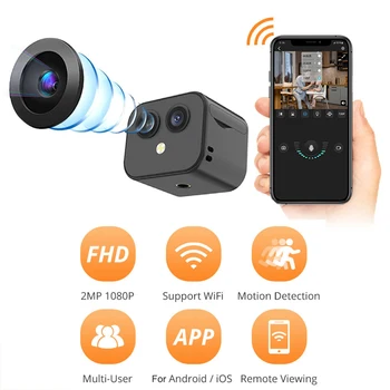 Видеонаблюдение HD 1080P WiFi Мини Камера Сензор Видеокамери Безжична Видео Инфрачервено Нощно Виждане Камера за Защита на Сигурността
