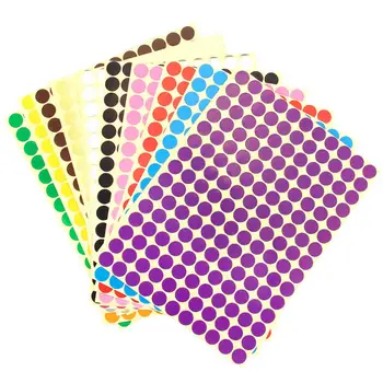 14 Листа Различни Цветове Свалящ Етикет с Кодирането на Кръгли Точка Етикети за Diy, Scrapbooking, Изработка, Бележки, Маркери, Игри 2310 Точки