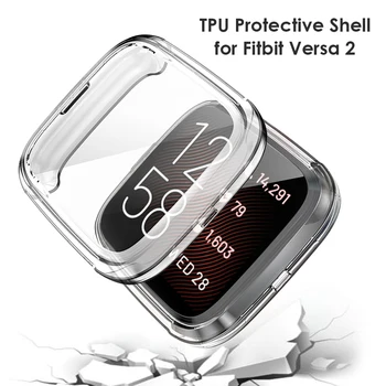 TPU Смарт Часовници Екран Пълно Покритие за Fitbit Versa 2/Fitbit Versa 2 SE Броня Калъф с Галванично Покритие Защитната Обвивка