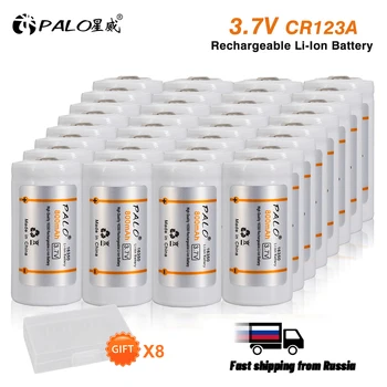 PALO 8-32 бр cr123a lithium Батерия От 3.7 На 800 mah 16340 16350 CR123 RCR123A RCR123 литиево-йонни Акумулаторни Батерии За Led Фенерче