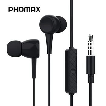 PHOMAX 3,5 мм Жак За слушалки-притурки Отличен Бас Стерео Звук Ефект С Микрофон 1,2 м За смартфон Samsung Xiaomi Huawei iPhone