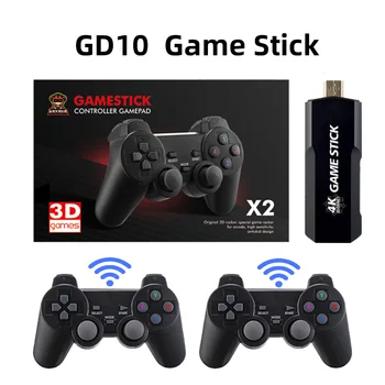 Ретро Игрова Конзола GD10 4K HD Изход Слот Джойстик Emuelec 4,3 Система 2,4 G Безжични Контролери 3D PSP, PS1 40Симуляторы Игри