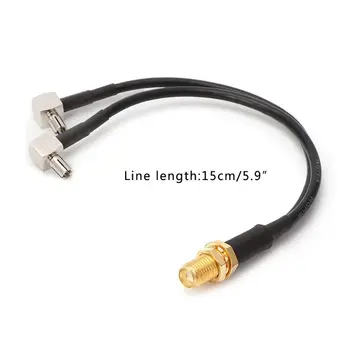 E9LB Y Тип SMA Женски На 2 щепсела TS9 Конектор Сплитер Разход на кабел с косичкой RG174 15c