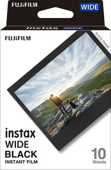 10 Листа Фотохартия Fujiflm Instax Wide Polaroid 5-Инчов Широкоформатен филм 300 210 INSTAX Черна Рамка