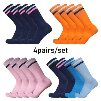 Шарени чорапи за колоездене, Няколко Цвята, за да изберете Мъжки и Женски Компресия спортни чорапи за професионално велосипеди, Пътни чорапи за Джогинг, Calcetines Ciclismo