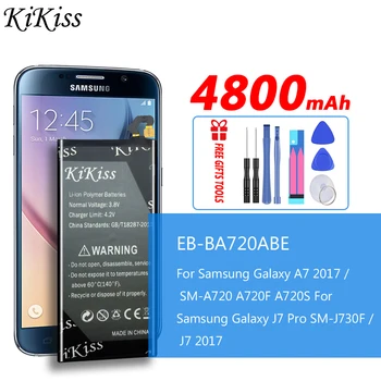 Преносимото батерия За Samsung Galaxy A7 2017 версия SM-A720 A720 A720F SM-A720S Акумулаторна батерия за телефон EB-BA720ABE 4800mA