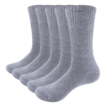 YUEDGE Мъжки влагоотводящие меки туристически чорапи за трекинг, топли спортни чорапи за екипажа 37-46 EU (5 чифта)
