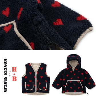 Бебешко яке 2022 г., есенно-зимна топла памучен яке от овча вълна за момчета, Модни Коледна детска жилетка, Детски дрехи