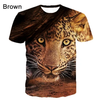 Лятна тениска с принтом животински Ягуар, Свободна тениска с 3D принтом, Готина тениска XS-5XL