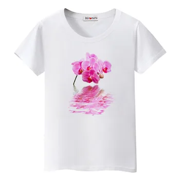 BGtomato Розови цветя прекрасна тениска дамски класически дизайн, красиви цветя тениска с къс ръкав ежедневни блузи удобни тениски