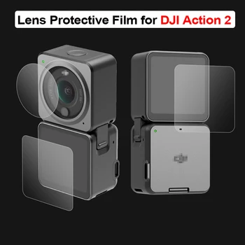Защитно фолио за обектива на камерата DJI Action 2, Защитно фолио за екран от Закалено Стъкло HD Спортна Камера за DJI Action 2, Аксесоари