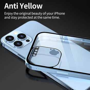 2022 Нов Защитен Метален Магнитен Калъф За Телефон От Закалено Стъкло със Защита От надзъртане, за iPhone 13 12 11 Pro XR XS MAX X, Защитен Калъф в магнит