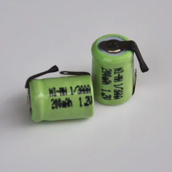 2-10 бр. 1,2 1/3AAA ni-mh акумулаторна батерия 200 ма 1/3 AAA nimh клетка със заваръчни раздели за слънчева светлина