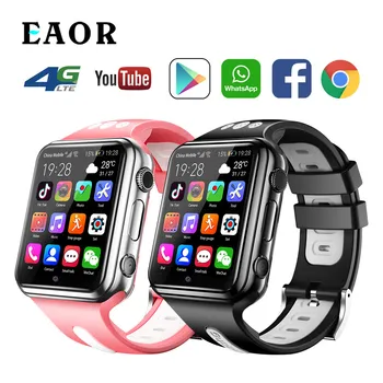 EAOR 4G LTE Детски Смарт часовник с камера с двойна Whatsapp Google Play 1 + 8 GB Android 9,0 GPS 1080mAh Водоустойчив студентски телефонни часовници