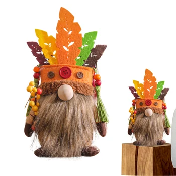 Есенни Джуджетата на Деня на Благодарността | Плюшени Украса на Африканския Вожд на Ръчно изработени | Празник на реколтата Безлични Кукли Празничен Декор За Парти