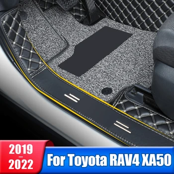 Обичай Кожени Автомобилни Стелки За Toyota RAV4 2019 2020 2021 2022 RAV 4 XA50 Вътрешна Килими, Постелки За Краката Аксесоари
