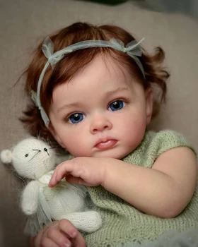 60 СМ Кукла Реборн Tutti за Малки Момичета с Боя Genesis Висококачествено 3D кожа Многопластова Живопис Видима Виена